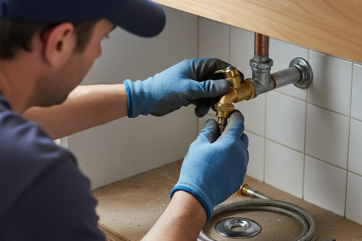 Shutoff valve and fitting work during Faucet and Fixture Repair in Winterville